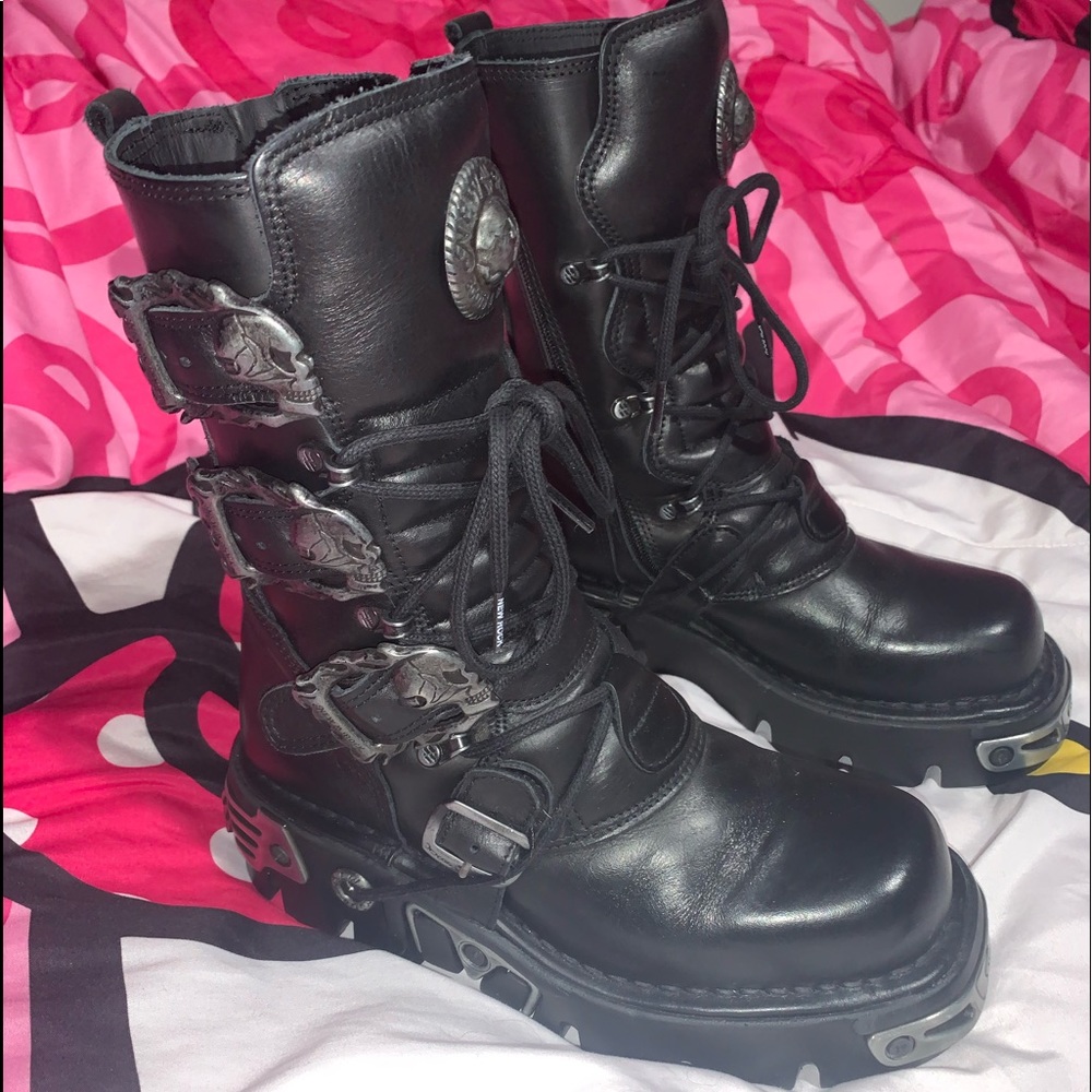 🖤New Rock Boots Metallic